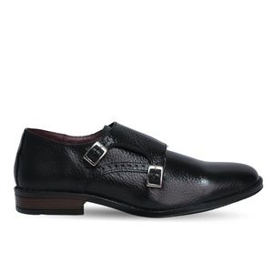 LEATHER OXFORD MONK STRAP SHOES